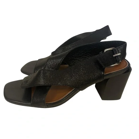 DONALD PLINER Pasha Black Slingback Block Heel Sandals Shoes Heels - Picture 4 of 11